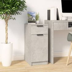 Vidaxl Omarica za pisalno mizo betonsko siva 33,5x50x75 cm konst. les