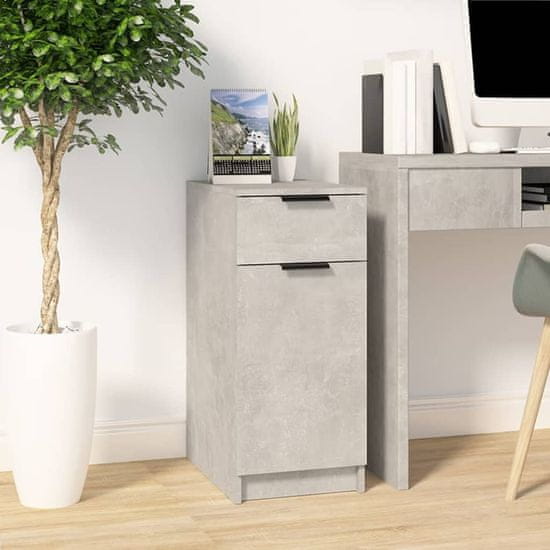 Vidaxl Omarica za pisalno mizo betonsko siva 33,5x50x75 cm konst. les