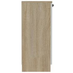 Vidaxl Komoda bela in sonoma hrast 60x30x70 cm konstruiran les