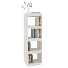 Greatstore Knjižna omara za razdelitev prostora bela 40x35x135 cm borovina