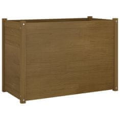 Vidaxl Vrtno cvetlično korito medeno rjavo 100x50x70 cm trdna borovina