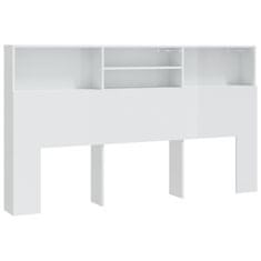 Vidaxl Vzglavna omarica visok sijaj bela 180x19x103,5 cm