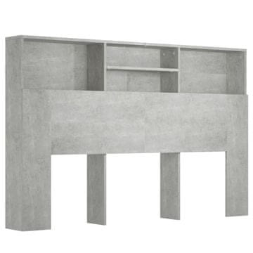Vidaxl Vzglavna omarica betonsko siva 160x19x103,5 cm