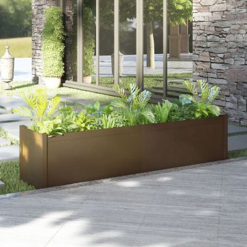 Vidaxl Vrtno cvetlično korito medeno rjavo 200x50x50 cm trdna borovina