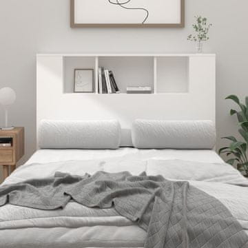 Vidaxl vidaXL Vzglavje postelje s policami belo 120x18,5x102,5 cm