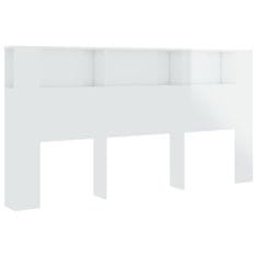 Vidaxl Vzglavna omarica visok sijaj bela 200x18,5x104,5 cm