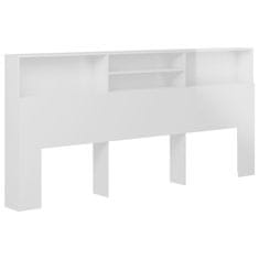 Vidaxl Vzglavna omarica visok sijaj bela 220x19x103,5 cm