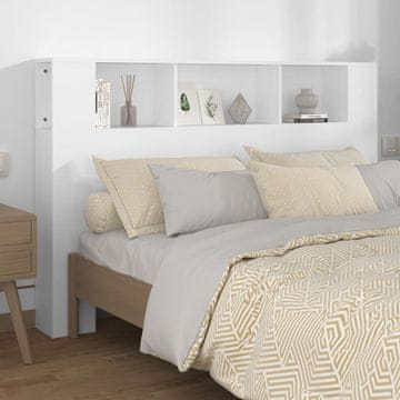 Vidaxl vidaXL Vzglavje postelje s policami belo 160x18,5x104,5 cm