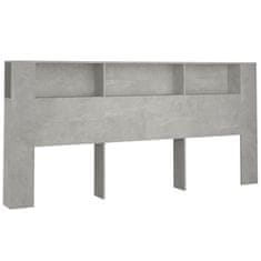Vidaxl Vzglavna omarica betonsko siva 220x18,5x104,5 cm