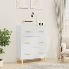 Vidaxl Komoda bela 70x34x90 cm inženirski les