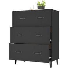 Vidaxl Komoda črna 69,5x34x90 cm inženirski les