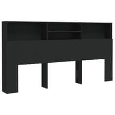 Vidaxl Vzglavna omarica črna 200x19x103,5 cm