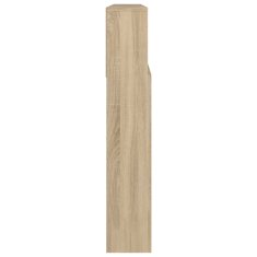Vidaxl Vzglavna omarica bela in sonoma hrast 220x19x103,5 cm