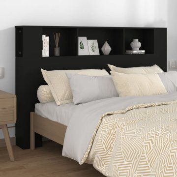 Vidaxl Vzglavna omarica črna 160x18,5x104,5 cm