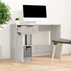 Vidaxl Pisalna miza betonsko siva 100x50x75 cm konstruiran les