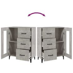 Vidaxl Komoda betonsko siva 69,5x34x90 cm konstruiran les