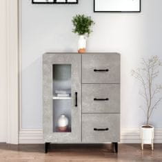 Vidaxl Komoda betonsko siva 69,5x34x90 cm konstruiran les