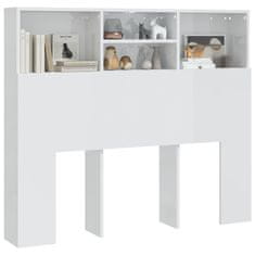 Vidaxl Vzglavna omarica visok sijaj bela 120x19x103,5 cm