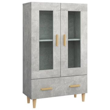 Vidaxl Visoka omarica betonsko siva 70x31x115 cm konstruiran les