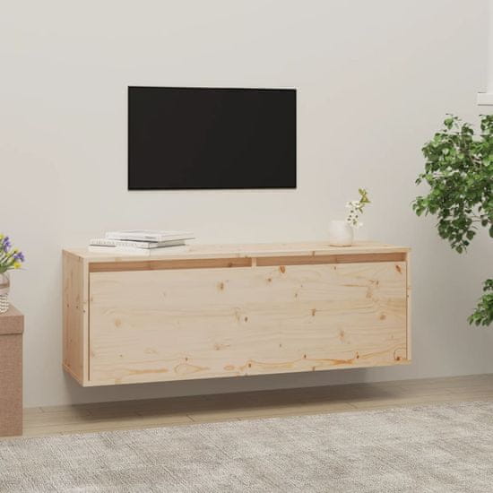 Vidaxl Stenska omarica 100x30x35 cm trdna borovina