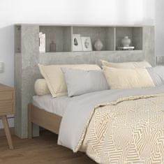 Vidaxl Vzglavna omarica betonsko siva 160x18,5x104,5 cm