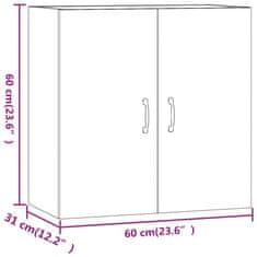 Vidaxl Stenska omarica črna 60x31x60 cm konstruiran les
