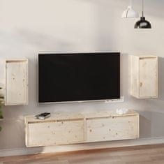 Vidaxl Stenska omarica 2 kosa 30x30x60 cm trdna borovina