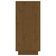 Vidaxl Komoda medeno rjava 31,5x34x75 cm trdna borovina