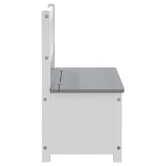 Vidaxl Otroška klop za shranjevanje bela in siva 60x33x55 cm MDF