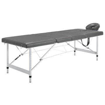 Vidaxl Masažna miza s 4 conami aluminijast okvir antracit 186x68 cm