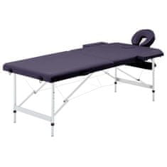 shumee Zložljiva masažna miza 2-conska aluminij vijolična
