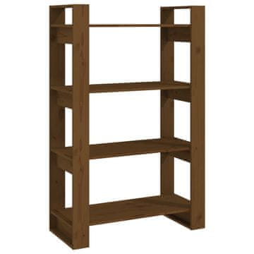 Vidaxl Knjižna omara/pregrada medeno rjava 80x35x125 cm trden les