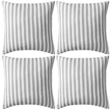 Vidaxl Zunanje blazine 4 kosi črtaste 45x45 cm sive barve