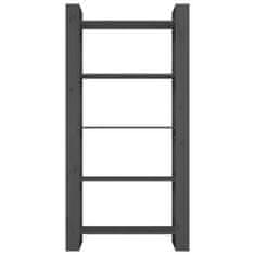 Vidaxl Knjižna omara/pregrada siva 80x35x160 cm trden les