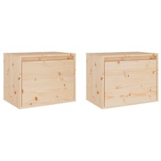 Vidaxl Stenska omarica 2 kosa 40x30x50 cm trdna borovina
