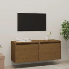 Vidaxl Stenska omarica 2 kosa medeno rjava 40x30x50 cm trdna borovina