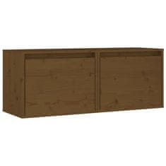 Vidaxl Stenska omarica 2 kosa medeno rjava 40x30x50 cm trdna borovina
