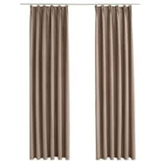Vidaxl Zatemnitvene zavese z obešali 2 kosa taupe 140x225 cm