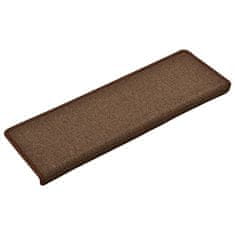 Vidaxl Preproge za stopnice 15 kosov 65x25 cm rjave