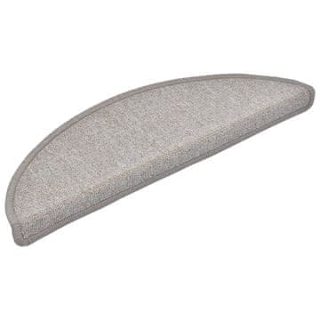 Vidaxl Stopniščne preproge 15 kosov 56x17x3 cm taupe polkrožne