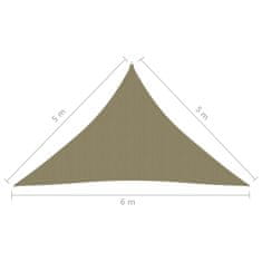 Vidaxl Senčno jadro oksford blago trikotno 5x5x6 m bež