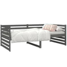 Vidaxl Dnevna postelja siva 90x190 cm trdna borovina