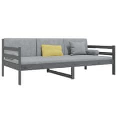 Vidaxl Dnevna postelja siva 90x190 cm trdna borovina