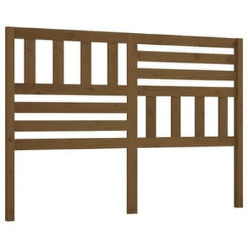Vidaxl Posteljno vzglavje medeno rjavo 146x4x100 cm trdna borovina