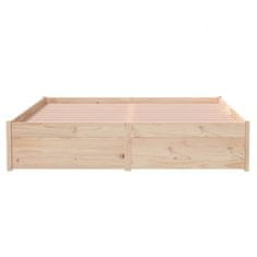 Vidaxl Posteljni okvir iz trdnega lesa 135x190 cm 4FT6