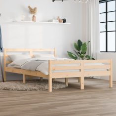Vidaxl Posteljni okvir iz trdnega lesa 135x190 cm 4FT6