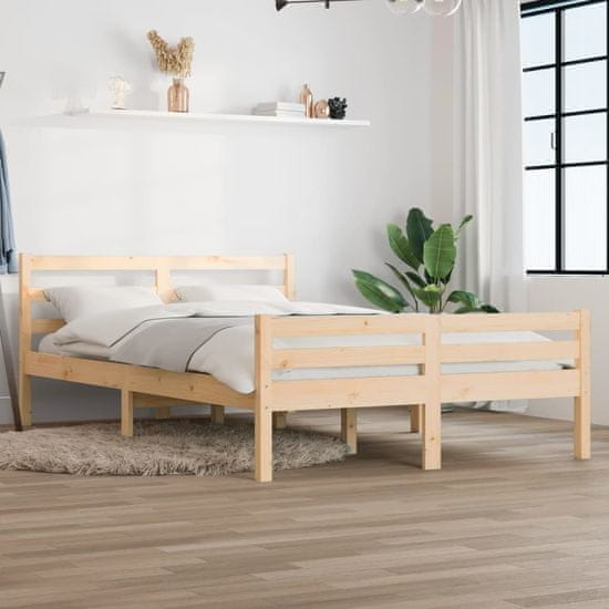 Vidaxl Posteljni okvir iz trdnega lesa 160x200 cm
