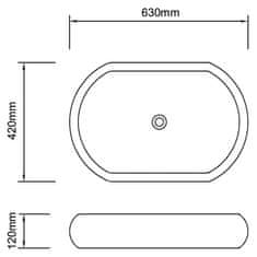shumee Luksuzni keramični ovalni umivalnik dimenzije 63 x 42 cm