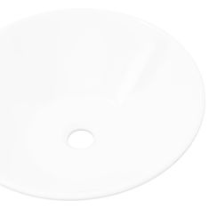 Greatstore Beli kopalniški keramični umivalnik v obliki sklede
