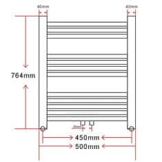 Greatstore Kopalniški cevni radiator za centralno ogrevanje raven 500x764 mm